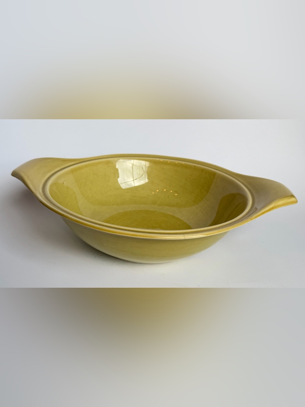 Russel Wright American Modern Chartreuse Serving Bowl Steubenville Pottery